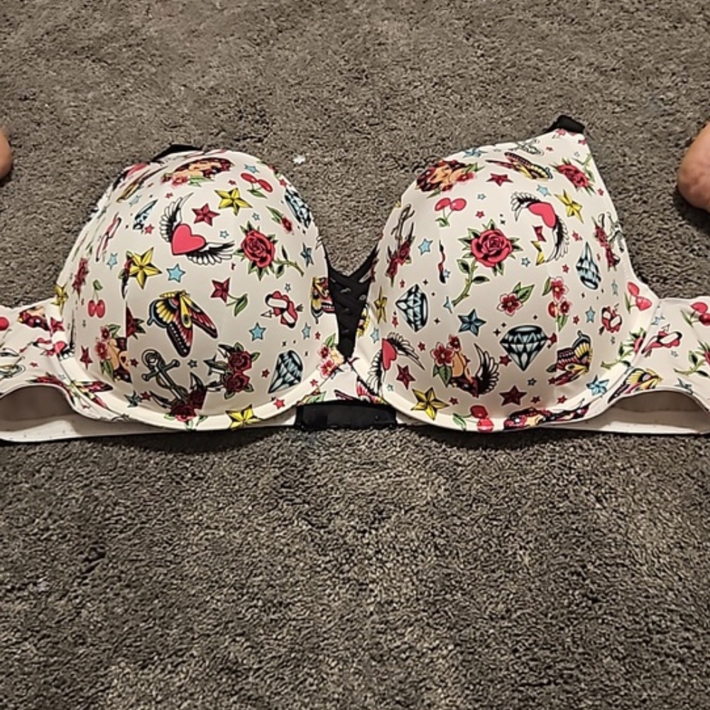 Torrid Multicolor Tattoo Print Bra